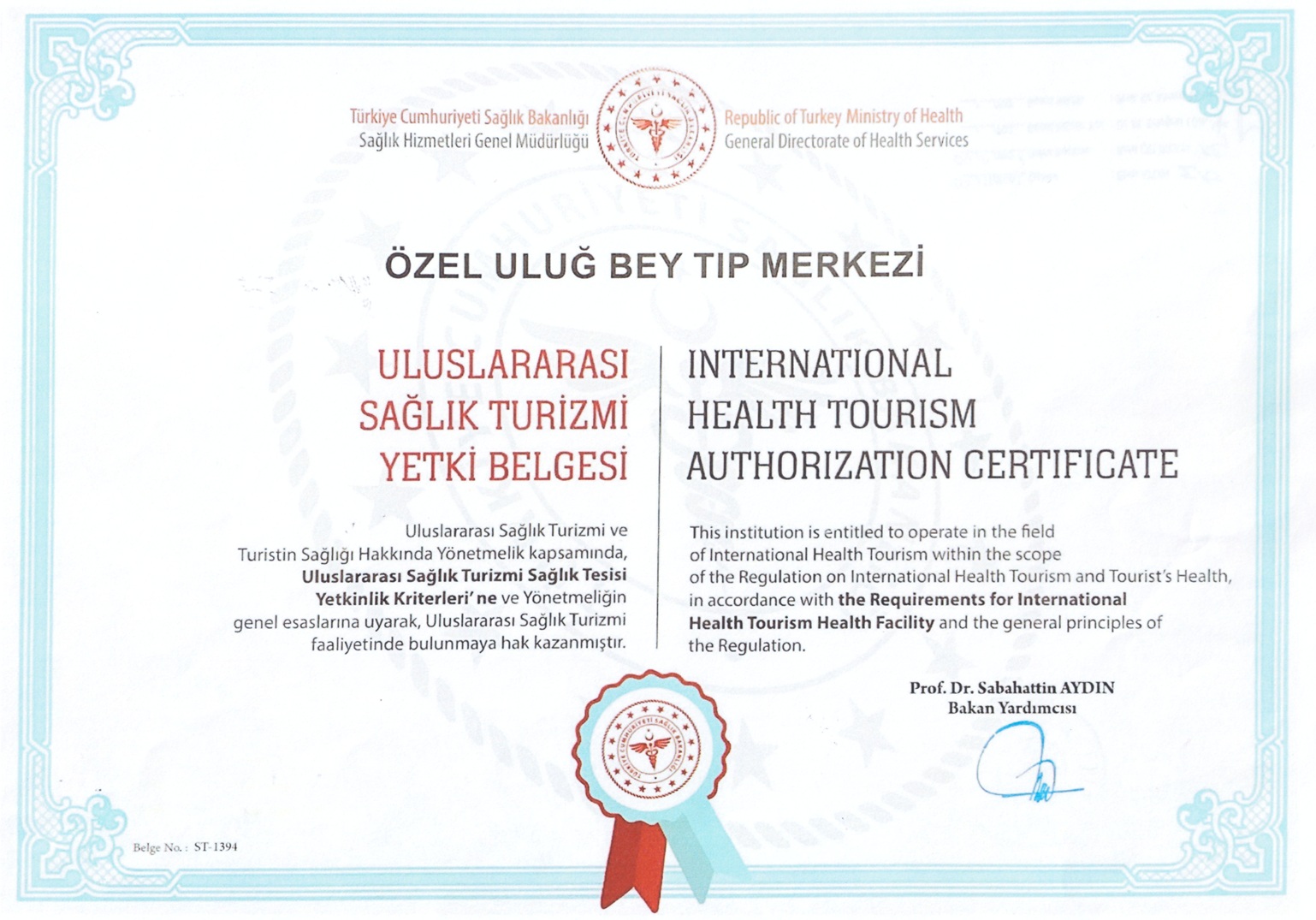 Saglik turizm belgesi